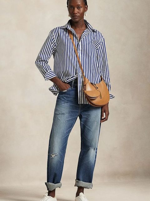 Polo Ralph Lauren koszula bawełniana damska kolor niebieski regular z kołnierzykiem klasycznym 211968218