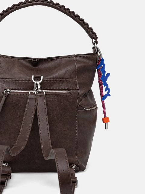 Desigual torebka HALF LOGO ARICA kolor brązowy 25WAKP29 - zdjęcie produktu nr 2