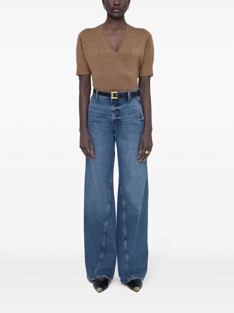 ANINE BING Aria merino wool-cashmere blend jumper - Brown - zdjęcie produktu nr 2