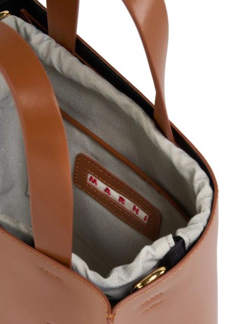 Marni mini Museo leather tote bag - Brown