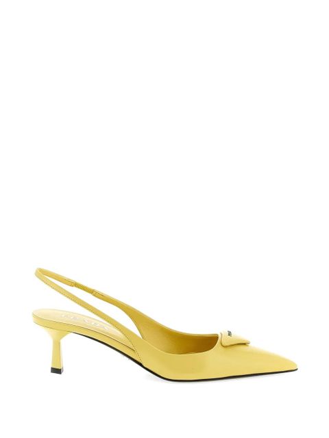 Prada triangle-logo slingback-strap pumps - Yellow - zdjęcie produktu nr 1