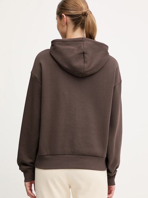 EA7 Emporio Armani bluza damska kolor brązowy z kapturem z aplikacją AF10377-7W000422