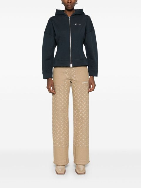 GANNI embroidered-logo jacket - Blue