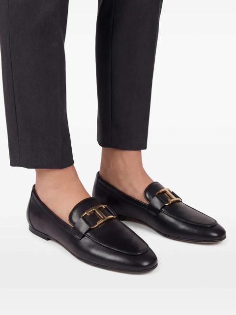 Tod's T-logo leather loafers - Black