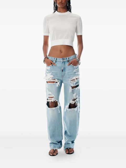 Alexander Wang short-sleeved cropped top - White