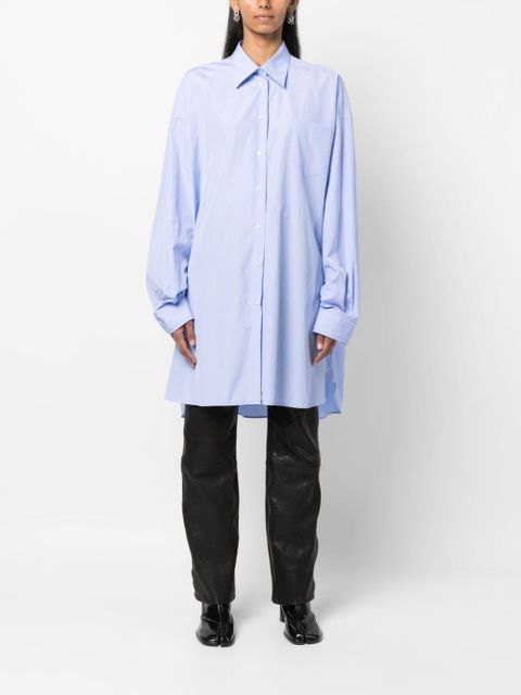 Maison Margiela longline poplin shirt - Blue - zdjęcie produktu nr 2