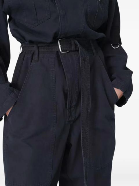 MARANT ÉTOILE Nessime long-sleeve belted jumpsuit - Blue