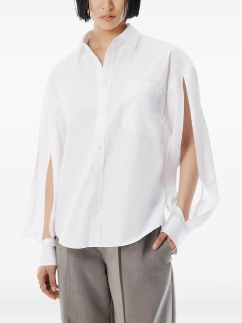 Alexander Wang slashed-sleeve shirt - 100 WHITE