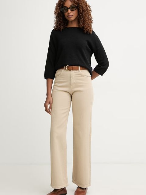 United Colors of Benetton sweter z krótkim rękawem damski z lnu - zdjęcie produktu nr 1