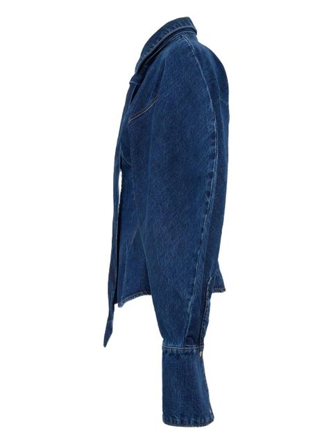 A.W.A.K.E. Mode balloon-sleeve denim shirt - Blue - zdjęcie produktu nr 2