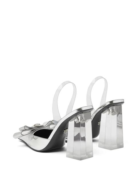 Versace Medusa Head metallic leather pumps - Silver