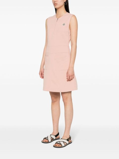 Moncler logo-appliqué mini dress - Pink