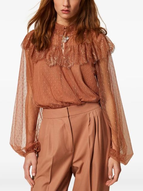 TWINSET tulle blouse - Brown - zdjęcie produktu nr 2