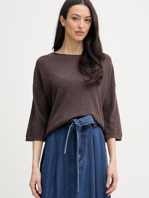 United Colors of Benetton sweter z krótkim rękawem damski z lnem - zdjęcie produktu nr 1