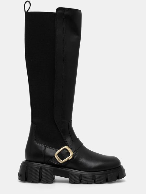 Love Moschino kozaki damskie kolor czarny na płaskim obcasie JA26015G1NIA0000 - zdjęcie produktu nr 2