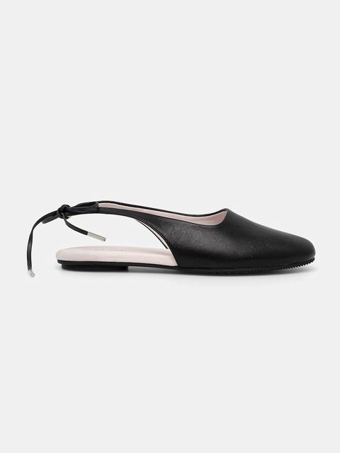 Calvin Klein baleriny skórzane BALLERINA SLING BACK LTH - zdjęcie produktu nr 1