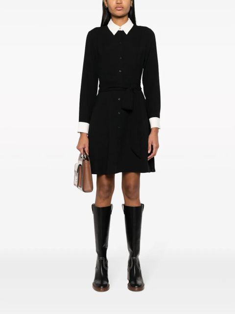 Lauren Ralph Lauren two-tone tied-waist shirtdress - Black - zdjęcie produktu nr 2