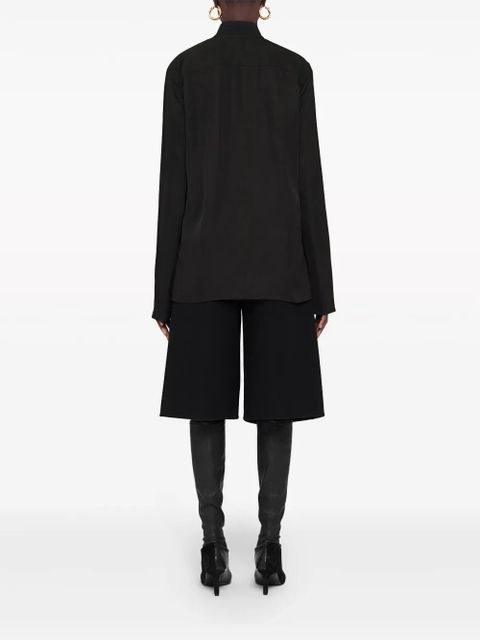 Jil Sander zip-up twill shirt - Black