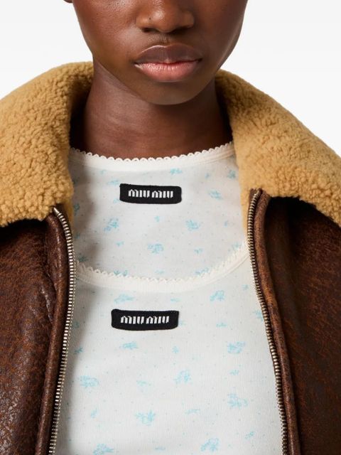 Miu Miu floral-print tank top - White