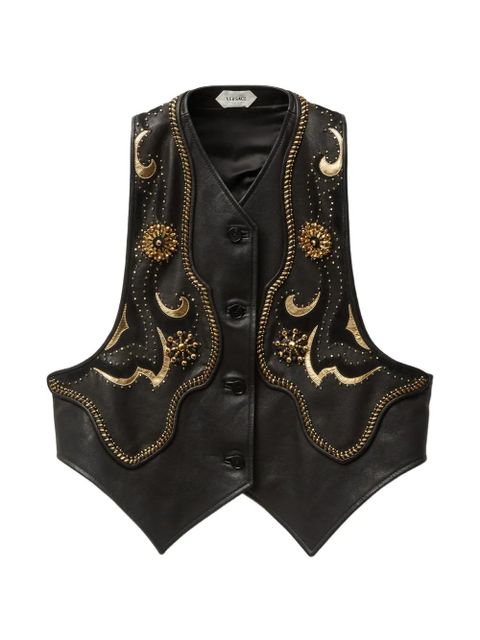 Versace beaded embellished leather waistcoat - Black - zdjęcie produktu nr 1