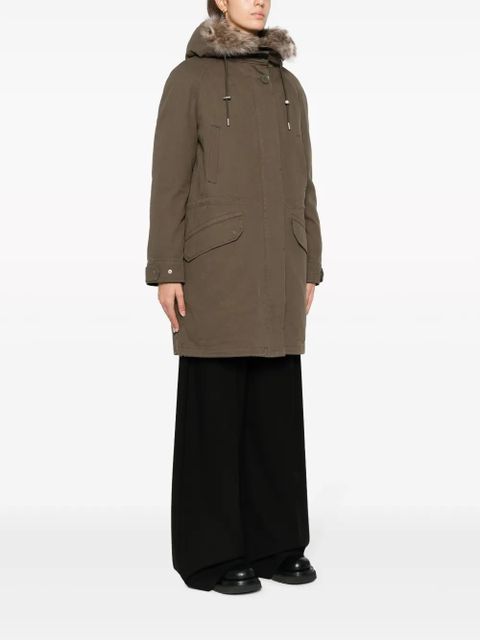 Yves Salomon shearling-trim hooded parka - Green