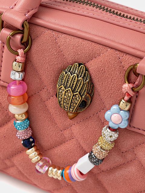 Kurt Geiger London torebka zamszowa KENSINGTON kolor różowy 3580957219