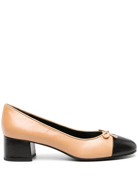 Tory Burch 45mm cap-toe leather pumps - Neutrals - zdjęcie produktu nr 1
