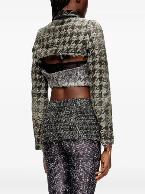 Diesel houndstooth-weave denim shrug - Black