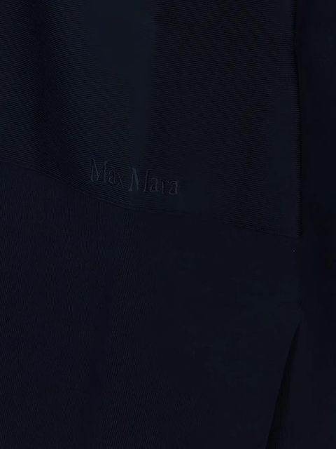 Max Mara embroidered-logo V-neck polo sweater - Blue