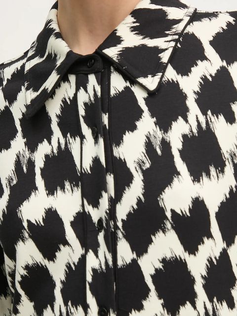 DIANE VON FURSTENBERG koszula damska kolor czarny regular z kołnierzykiem klasycznym DVFBL4S015