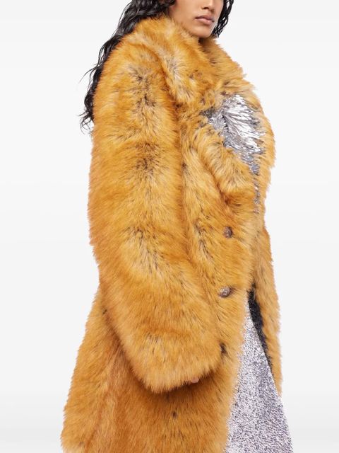 Rabanne embellished-lapel fur coat - Yellow - zdjęcie produktu nr 2