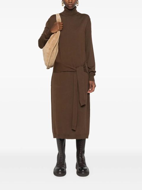 LEMAIRE trompe l’œil midi dress - Brown