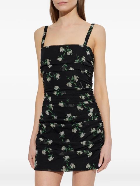 Dolce & Gabbana floral-print ruched dress - Black