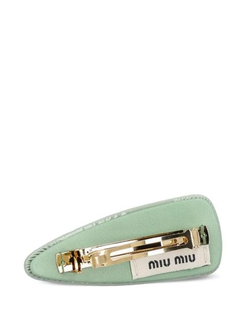 Miu Miu logo-detail hair clip - Green - zdjęcie produktu nr 2