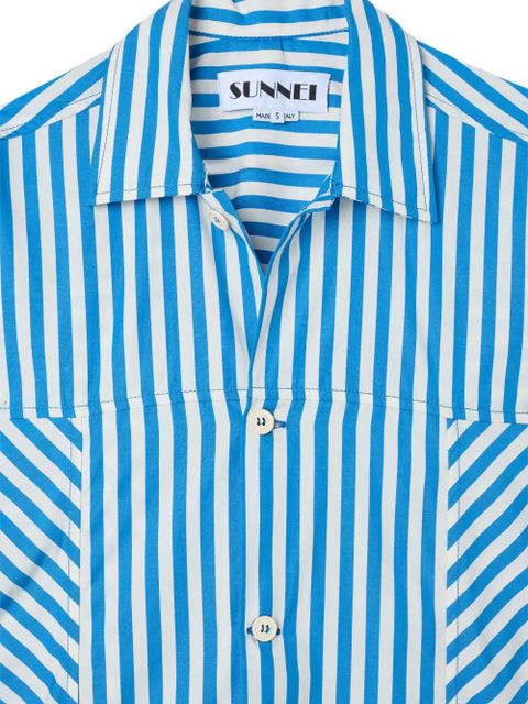 Sunnei striped shirt maxi dress - Blue