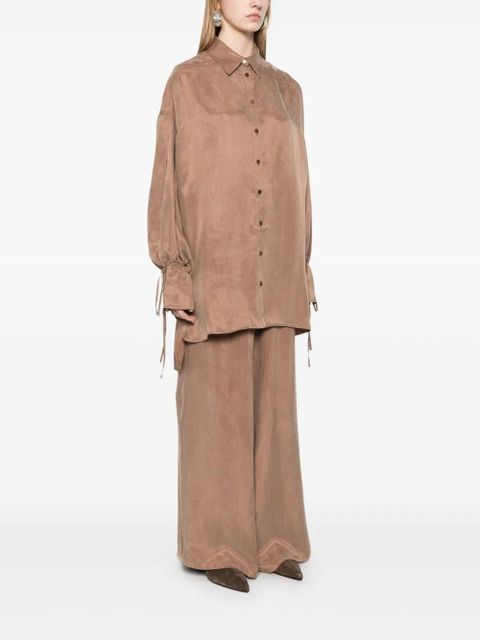 Blumarine gabardine shirt - Brown