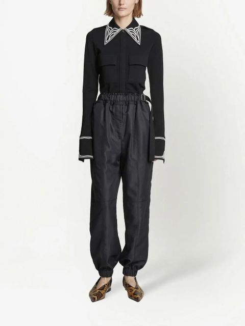Proenza Schouler Silk Nylon Taffeta Pull On Pant - Black