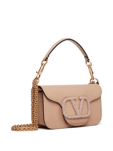 Valentino Garavani Locò small shoulder bag with jewel logo - Neutrals