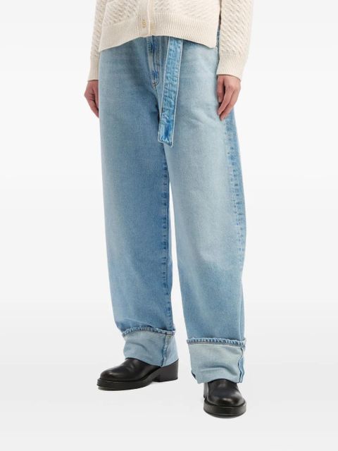 AGOLDE belted cuffed jeans - Blue