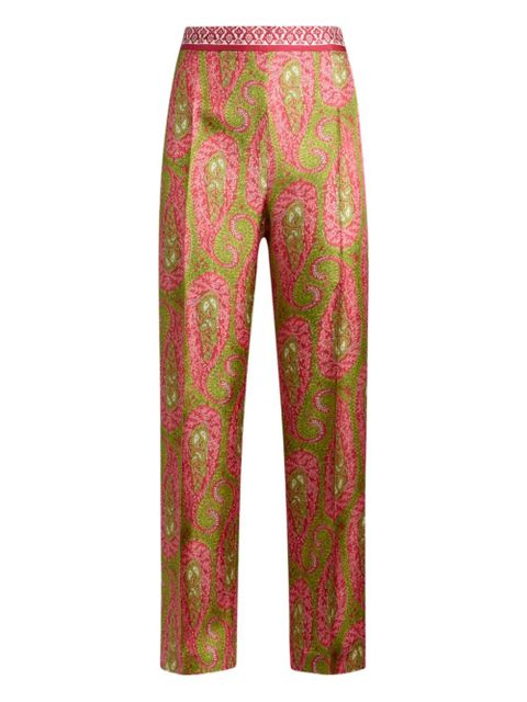 ETRO paisley foliage-motif trousers - Green - zdjęcie produktu nr 1