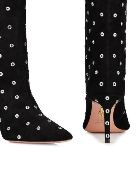 Aquazzura 75mm Matignon Crystal boots - Black