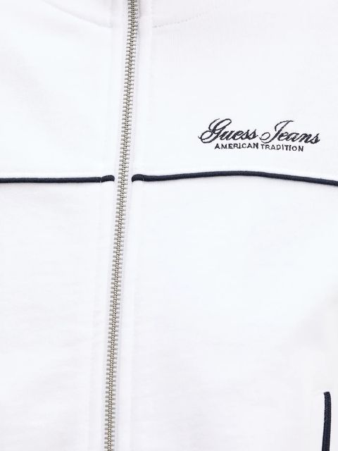 Guess Jeans bluza bawełniana damska kolor biały z aplikacją W5YQ17 K68I4