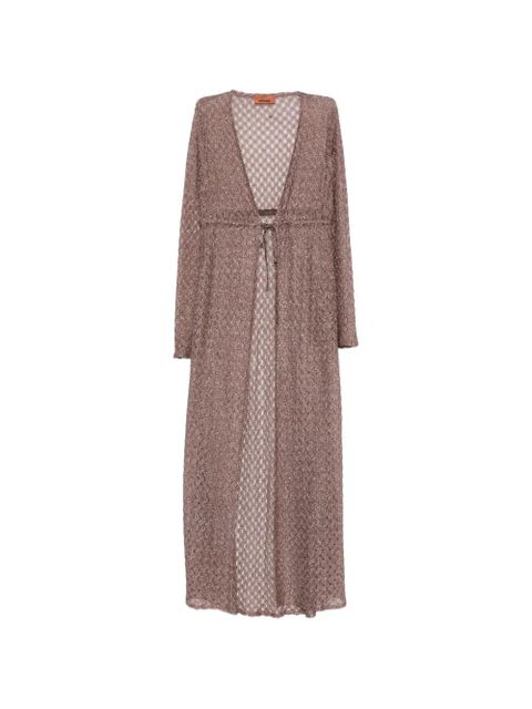 Missoni tie-waist textured cover up coat - Brown - zdjęcie produktu nr 1