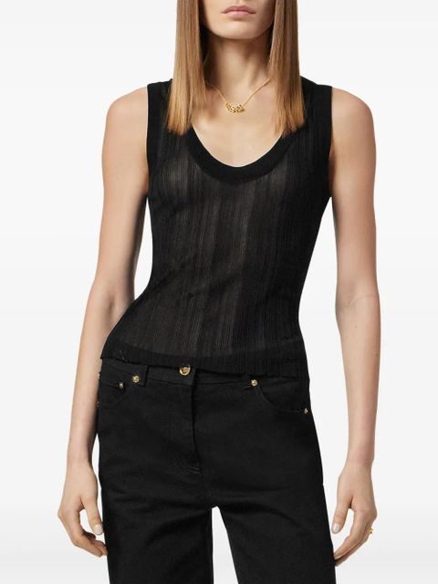 Versace ribbed-knit tank top - Black