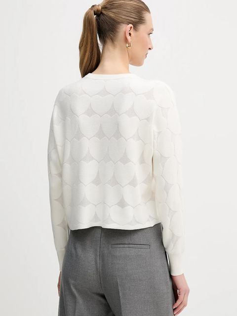 OUI sweter z domieszką jedwabiu damski kolor beżowy lekki 96105