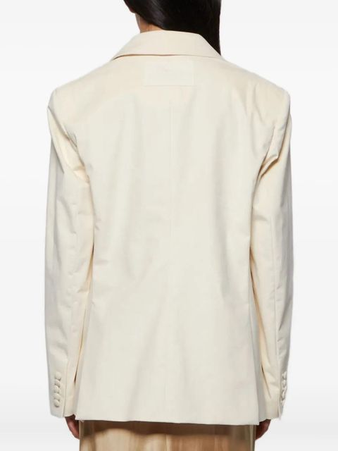 GCDS double-breasted logo-embossed jacket - White