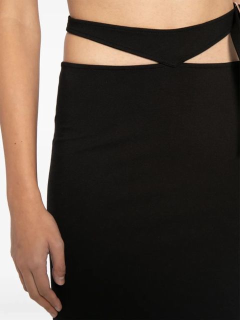 The Attico cut-out midi skirt - Black