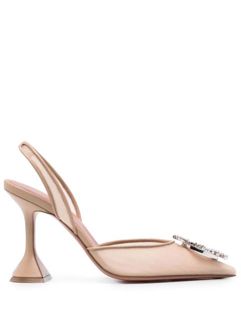 Amina Muaddi 95mm Begum pumps - Neutrals - zdjęcie produktu nr 1