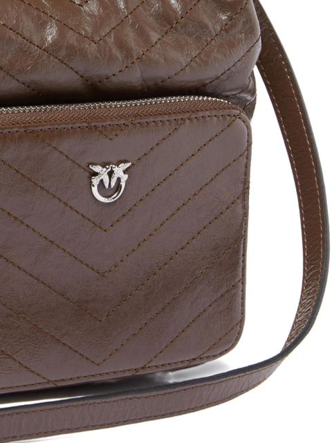 PINKO small Cargo leather bucket bag - Brown