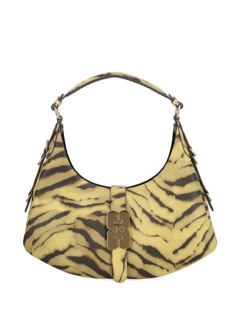 GANNI tiger-pattern buckle shoulder bag - Yellow - zdjęcie produktu nr 1